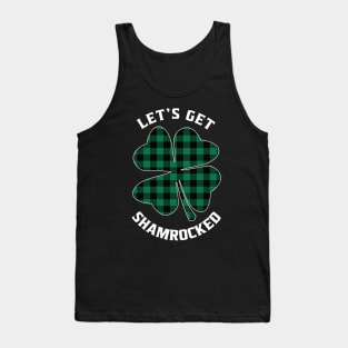 Let's Get Shamrocked Green Plaid Funny St. Patrick's Day Tank Top